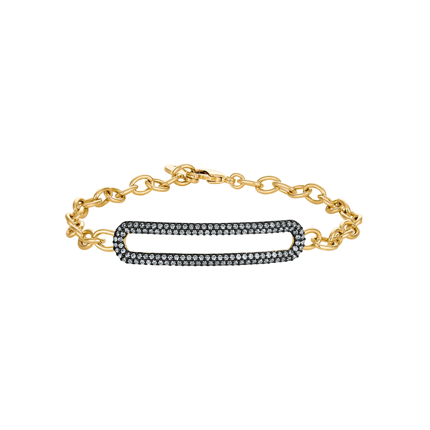 Pave Link Bracelet with Chain - Josefina Jewels