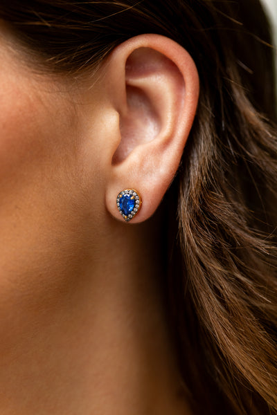 Diana Pear Shape Stud Earrings - Josefina Jewels
