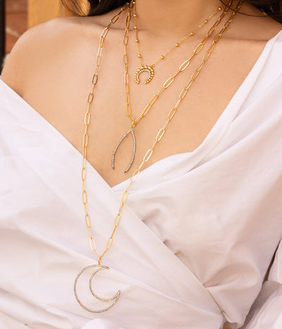 Mariela Moon Long Necklace - Josefina Jewels
