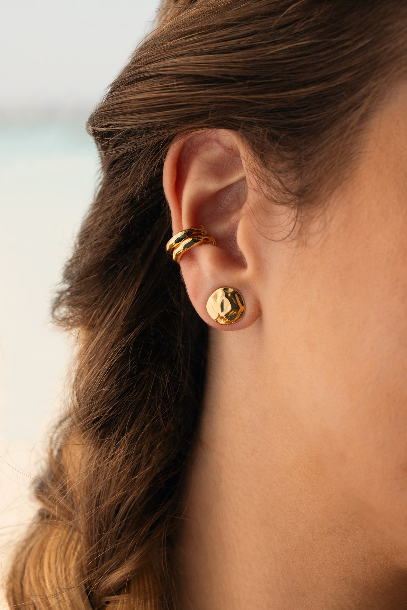 Hammered Stud Earrings - Josefina Jewels