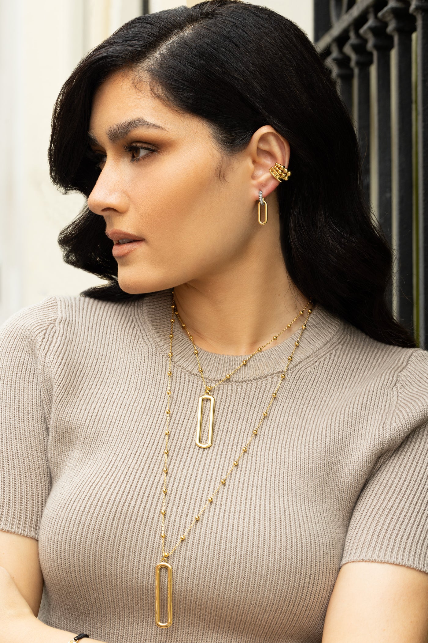 Golden Link Earring - Josefina Jewels