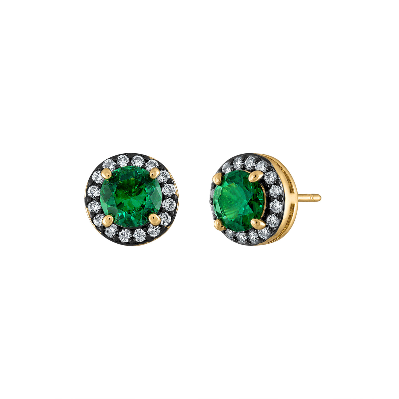 Diana Round Shape Stud Earrings - Josefina Jewels