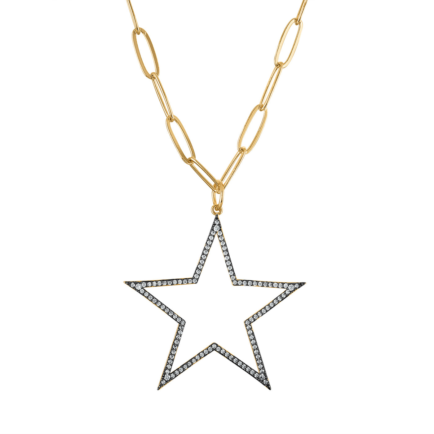Open Star Long Necklace - Josefina Jewels