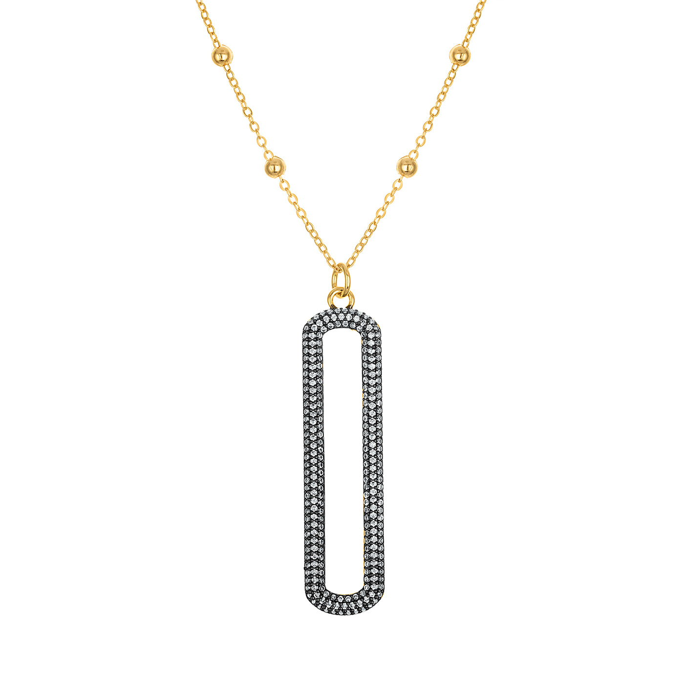 Pave Link Short Necklace 16 Inches - Josefina Jewels