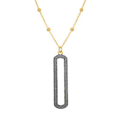 Pave Link Long Necklace 32 Inches - Josefina Jewels