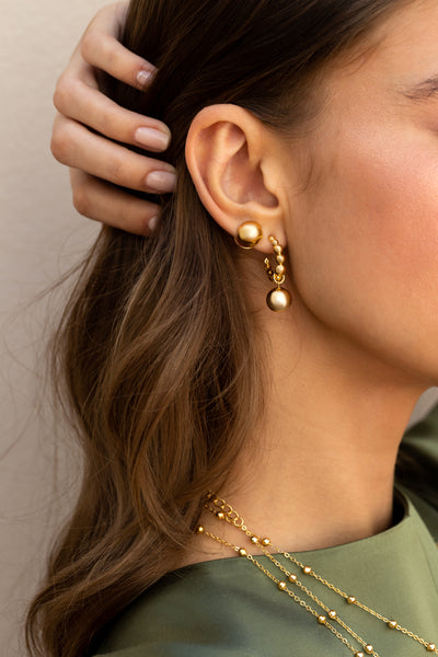Gold Ball Stud Earrings - Josefina Jewels