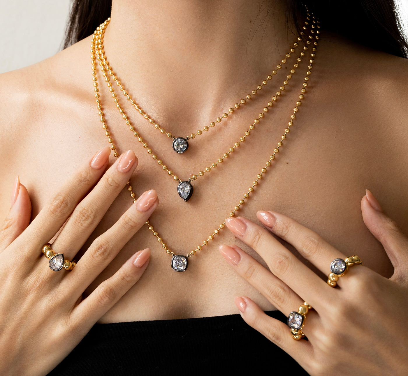 Pear Shape Olivia Ball Necklace - Josefina Jewels