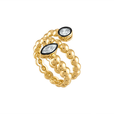 Marquise & Round Spiral Ball Ring - Josefina Jewels