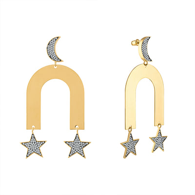 Luna & Estrellas Statement Earrings - Josefina Jewels